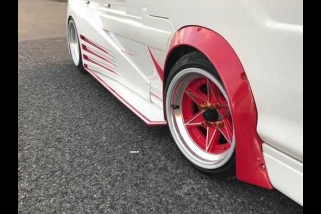 はろーすぺしゃる ブリスターフェンダーキット用フロントワークスフェンダー FRP製 for ハイゼット S200P/S210P 前期
