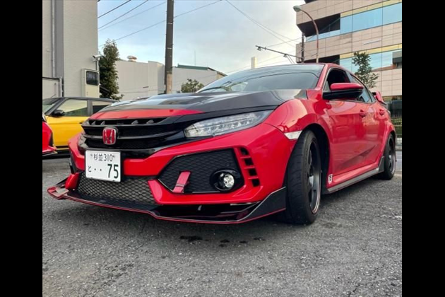 SEEKER フロントウイングスポイラー 部分カーボン＋FRP黒ゲル未塗装品 for シビックタイプR FK8 前期・後期