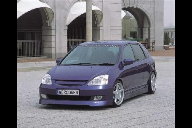 AERO OVER EU系用フロント、サイド、リア、アイライン4Pセットfor シビック EU1，2，3，4 前期