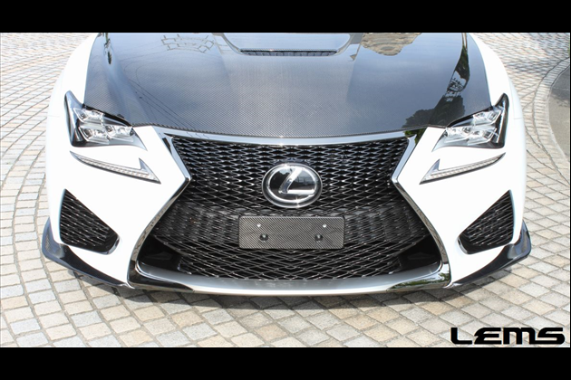 LEMS MC 前用 ドライカーボンフロントスポイラー左右セット for USC10 LEXUS RC F