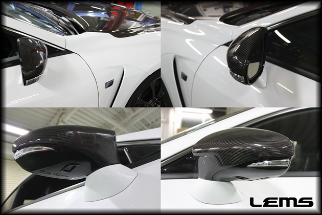 LEMS MC 前用 ドライカーボンドアミラー　純正交換モデル左右セット for USC10 LEXUS RC F