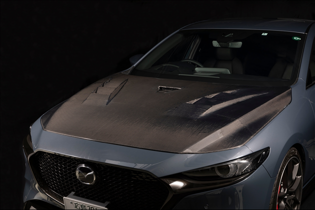 HM RACERS FRP製クーリングボンネット for MAZDA3 BP