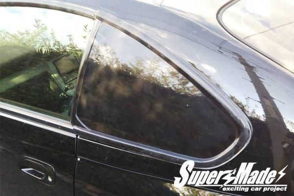 SuperMade Ｓ１５用 純正形状リアクウォーターガラスＦＲＰ三角窓 for シルビア S15