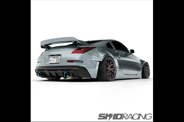 SKID RACING ワイドフェンダー 前後セット フロント 30ミリ リア 65ミリ ノーマルバンパー対応 for フェアレディZ Z33