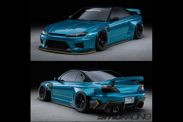 SKID RACING ボディキット エアロ フロントバンパー リアバンパー サイド スポイラー フェンダー エアロ for シルビア S15