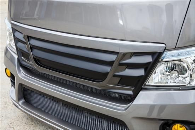 ESB CLS-VS■フロントグリル FRP製品 未塗装 黒ゲルコート仕上げ for キャラバン NV350 前期型 標準