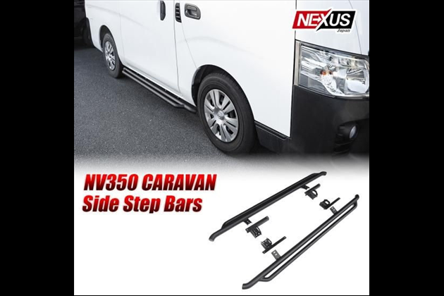 NEXUSJapan NV350 サイドステップバー 2P スチール製 ダブルパイプ オリジナル商品 オフロード 外装 カスタム パーツ 西濃 for キャラバン E26 前期 後期