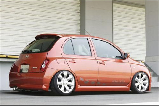 AERO OVER スタイリッシュサイドスカートfor マーチ K12 前期・中期・後期 5ドア車用