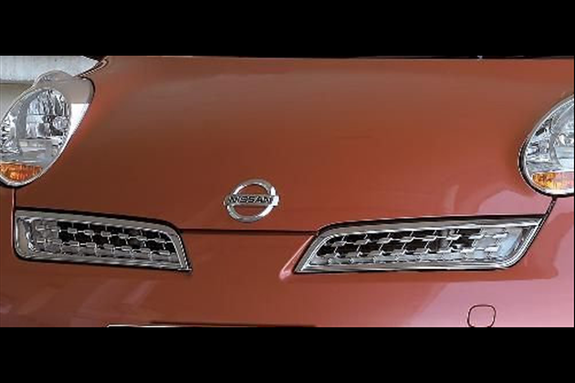 AERO OVER 用/フロントメッキグリルfor マーチ K12 後期