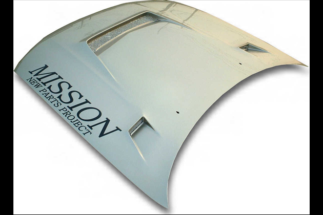 MISSION エアロボンネットFRP エアロパーツ for スカイライン ECR33 前期