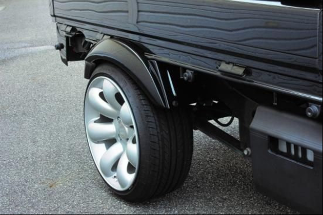 AERO OVER K-TRIDER | S500P系ハイゼットトラック/ジャンボ：ノーマルボディ用リアオーバーフェンダー：60mmワイド（トラック/ジャンボ共通・要在庫納期確認） for サンバー S500J/S510J 前期・中期・後期共通