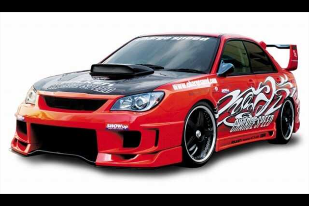 CHARGESPEED フロントバンパー TYPE-2 センターカーボンFLAP付 ボンネットフィニシャー付 for インプレッサ GD# F/G