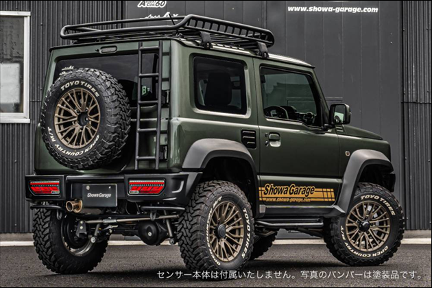Showa GARAGE JC74、 リアパーキングセンサー対応 ABSリアバンパースポイラー タイプ2 ・ノマド 塗装済み(シボブラック) for ジムニーシエラ JB74 4型～