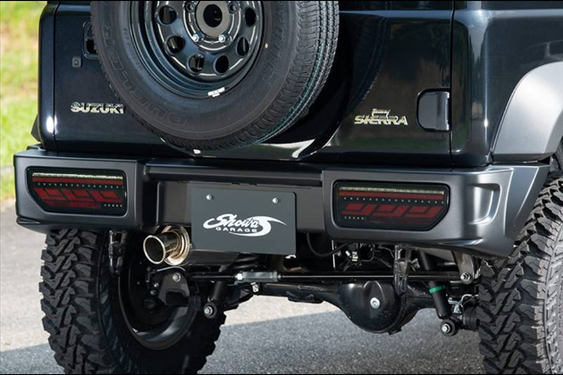 Showa GARAGE ABSリアバンパースポイラー タイプ2 塗装済み(シボブラック) for ジムニーシエラ JB74 3型まで