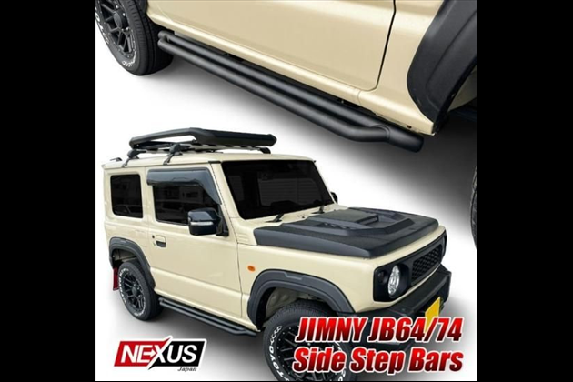 NEXUSJapan ジムニー JB64W パーツ ランニングボード ダブルパイプ スチール製 チューブバー サイドステップボード スチール製 サイドバー 福山 for ジムニーシエラ JB74w