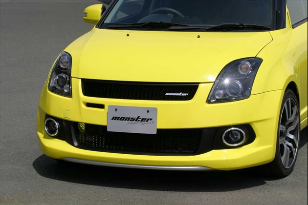 MONSTER SPORT J’sエアロバンパー FRP/白ゲルコート 未塗装 for スイフトスポーツ ZC31S 05.09~ (1型)
