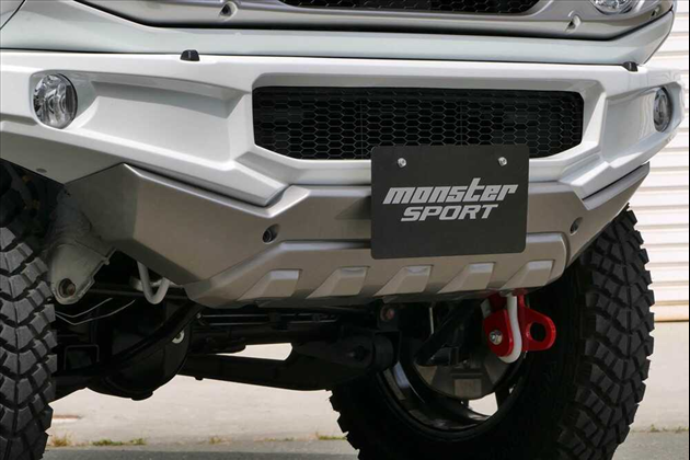 MONSTER SPORT TOUGH スキッドバンパー FRP 未塗装 黒ゲルコート仕上げ for ジムニー JB64W 18.07~ (1~4型)
