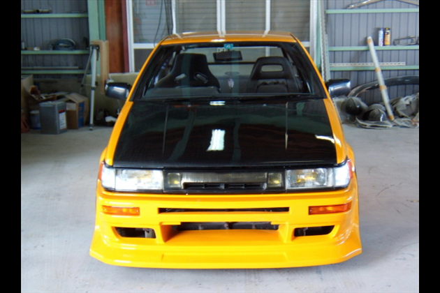 J-BLOOD スペックーR フロントバンパースポイラー ソフトFRP+アンダーパネルセット for カローラレビン AE86 後期