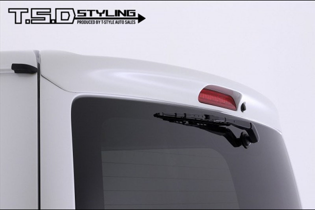 T-STYLE リヤルーフスポイラー 穴有 未塗装 for ハイエース 200系