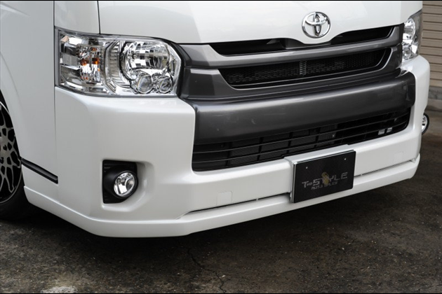 T-STYLE リップスポイラー 未塗装 for ハイエース 200系ワイド 4型以降 ワイド用