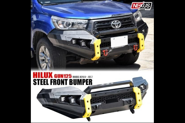 NEXUSJapan ハイラックス スチール フロントバンパー グリルガード フロントバンパーガード フロントガード プロテクター フロントウインチバンパー 牽引 取寄 for ハイラックスピックアップ GUN125 前期 Z/X/ブラックラリーエディション