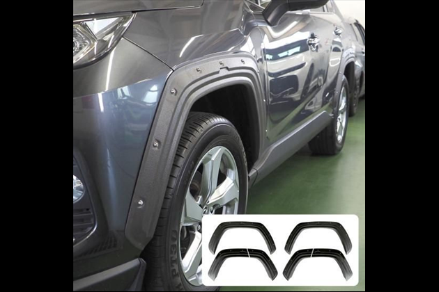 NEXUSJapan オーバーフェンダーキット ワイドフェンダー 出幅9mm 車検対応 エアロ 50系用 チッピングブラック 福山 for RAV4 MXAA52/MXAA54/AXAH52/AXAH54 G“Z package”/G/X/HYBRID G/HYBRID X (Adventure適合不可)