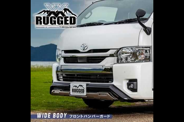 BUAN JAPAN フロントバンパーガード RUGGED XX ラギッドダブルエックス for ハイエース 200系ワイド 4〜6型 4型〜8型、9型